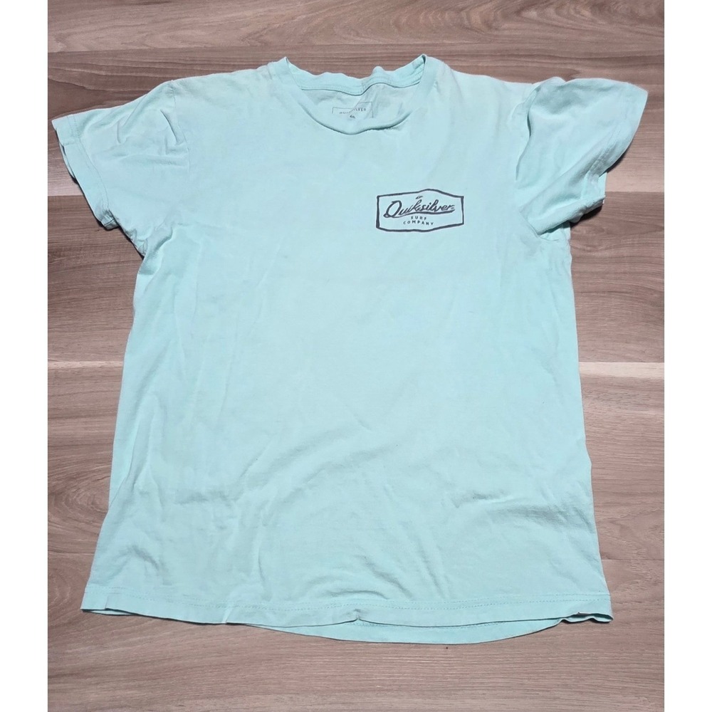 Quiksilver T-Shirt‎ Mens Small Blue Surf Company Graphic Logo Short Sleeve Tee S